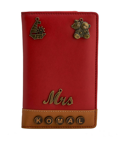 Red Tan Passport Cover