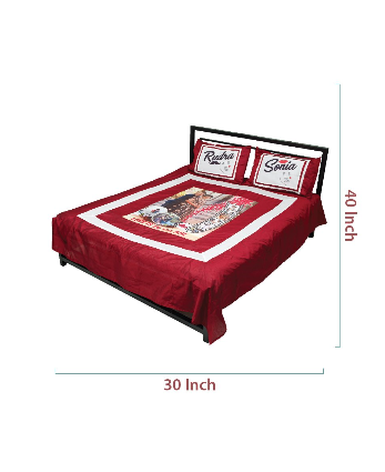 Personalized bed sheet with pillow cover