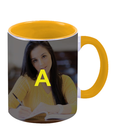 Yellow Two Tone Personalised Ceramic Mug