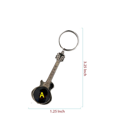 Guitar Shape Metal Keychain