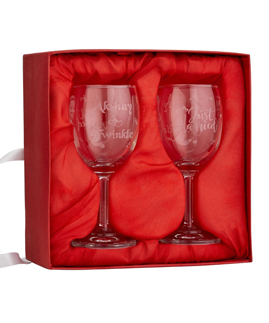 Wine Glass with full wrap Engraving