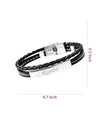 Black Rope Style Name Engraved Men's Bracelet