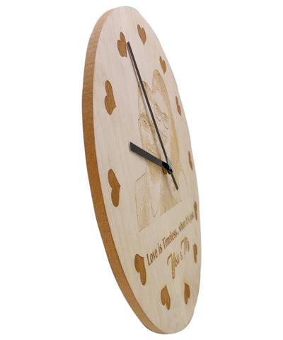 Round engraved wall clock