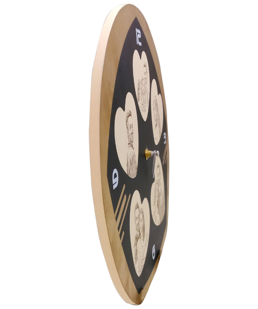 Engraved Wooden Wall Clock