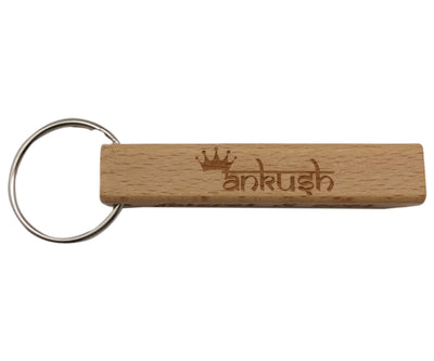 Wooden engraved rectangular keychain