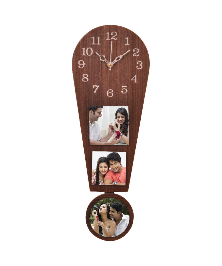 3-Foto Subli Wood Wooden Wall Clock